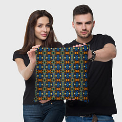Подушка квадратная Витражи - ромбики, цвет: 3D-принт — фото 2
