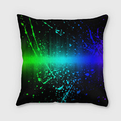 Подушка квадратная Неоновая абстракция, цвет: 3D-принт