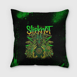Подушка квадратная Slipknot green satan, цвет: 3D-принт