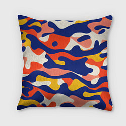 Подушка квадратная Камуфляж нестандартной расцветки, цвет: 3D-принт