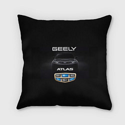 Подушка квадратная Geely Атлас, цвет: 3D-принт