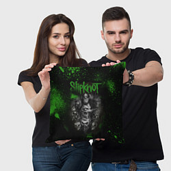 Подушка квадратная Slipknot green, цвет: 3D-принт — фото 2