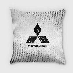 Подушка квадратная Mitsubishi с потертостями на светлом фоне, цвет: 3D-принт