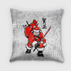 Подушка квадратная Santa Claus Samurai with katana, цвет: 3D-принт