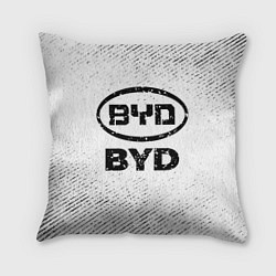 Подушка квадратная BYD с потертостями на светлом фоне, цвет: 3D-принт
