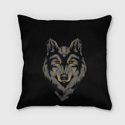 Подушка квадратная Голова серого волка, цвет: 3D-принт