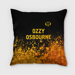 Подушка квадратная Ozzy Osbourne - gold gradient: символ сверху, цвет: 3D-принт