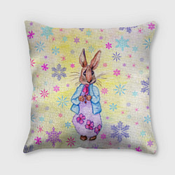 Подушка квадратная Винтажный кролик, цвет: 3D-принт