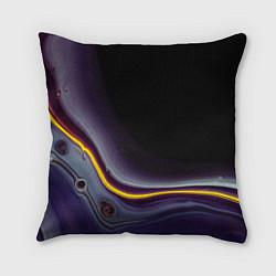 Подушка квадратная Фиолетовые краски во тьме, цвет: 3D-принт