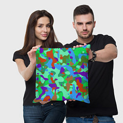 Подушка квадратная Абстракция цвета, цвет: 3D-принт — фото 2