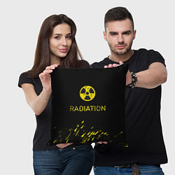 Подушка квадратная Radiation - радиационная опасность, цвет: 3D-принт — фото 2