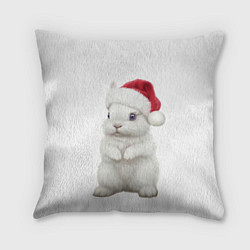 Подушка квадратная Рождественский крольчонок, цвет: 3D-принт