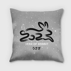 Подушка квадратная Черный водяной кролик 2023, цвет: 3D-принт