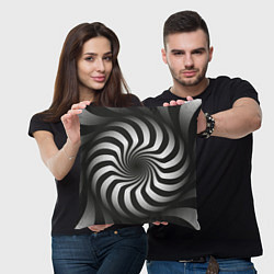 Подушка квадратная Объёмная спираль - оптическая иллюзия, цвет: 3D-принт — фото 2