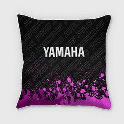 Подушка квадратная Yamaha pro racing: символ сверху, цвет: 3D-принт