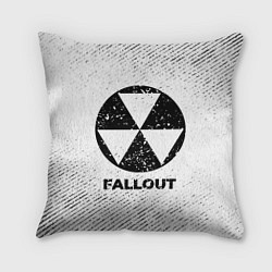 Подушка квадратная Fallout с потертостями на светлом фоне, цвет: 3D-принт