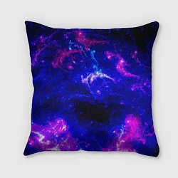 Подушка квадратная Неоновый космос со звездами, цвет: 3D-принт