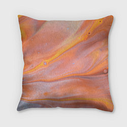 Подушка квадратная Оранжевая река и краски, цвет: 3D-принт