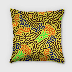 Подушка квадратная Абстрактные кислотные полосы, цвет: 3D-принт