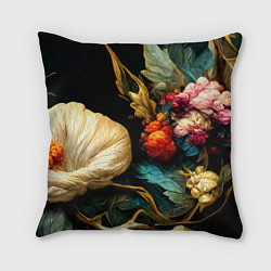 Подушка квадратная Винтажные цветы акварелью, цвет: 3D-принт