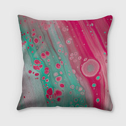 Подушка квадратная Розовые и голубые краски, цвет: 3D-принт