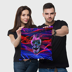 Подушка квадратная Черепок с кристаллами в башке, цвет: 3D-принт — фото 2