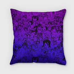 Подушка квадратная Ахегао яркий градиент, цвет: 3D-принт