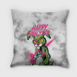 Подушка квадратная Zombie rabbit Happy new year, цвет: 3D-принт