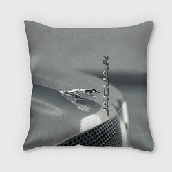 Подушка квадратная Jaguar - капот - эмблема, цвет: 3D-принт