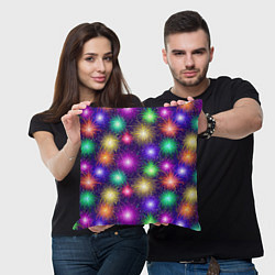 Подушка квадратная Праздничный салют - фейерверк, цвет: 3D-принт — фото 2