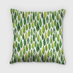 Подушка квадратная Акварельные листья, цвет: 3D-принт