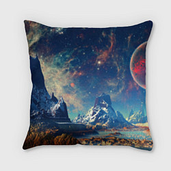 Подушка квадратная Горы и бескрайний космос, цвет: 3D-принт
