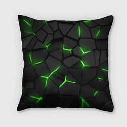 Подушка квадратная Green neon steel, цвет: 3D-принт