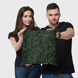 Подушка квадратная Черный и зеленый камуфляжный, цвет: 3D-принт — фото 2