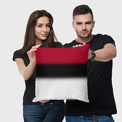 Подушка квадратная Размытый полосатый узор черный красный белый, цвет: 3D-принт — фото 2