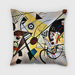 Подушка квадратная Поперечная линия - Василий Кандинский, цвет: 3D-принт