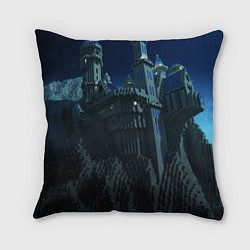 Подушка квадратная Гора и замок из блоков майнкрафт, цвет: 3D-принт