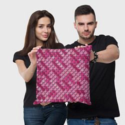 Подушка квадратная Розовый камуфляж, цвет: 3D-принт — фото 2