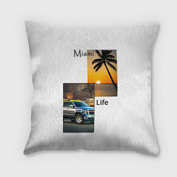 Подушка квадратная Miami Life, цвет: 3D-принт