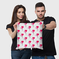 Подушка квадратная Шарики-сердечки на День Влюбленных, цвет: 3D-принт — фото 2