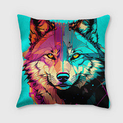 Подушка квадратная Яркий волк, цвет: 3D-принт