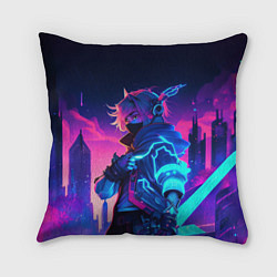 Подушка квадратная Cyber boy Genshin, цвет: 3D-принт