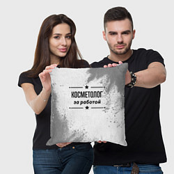 Подушка квадратная Косметолог за работой - на светлом фоне, цвет: 3D-принт — фото 2