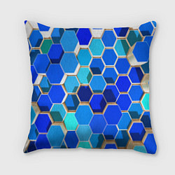 Подушка квадратная Абстракция неоновая, цвет: 3D-принт