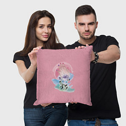 Подушка квадратная Женская рука с абстрактными цветами, цвет: 3D-принт — фото 2