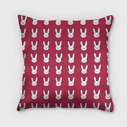 Подушка квадратная Bunny Pattern red, цвет: 3D-принт