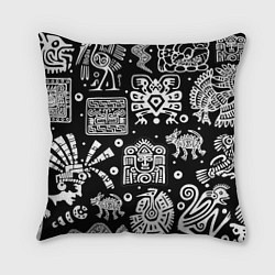 Подушка квадратная Знаки племени Майя, цвет: 3D-принт