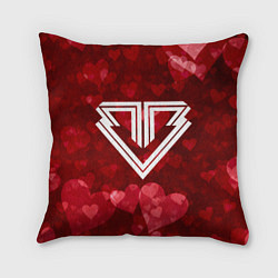 Подушка квадратная Big bang red hearts, цвет: 3D-принт