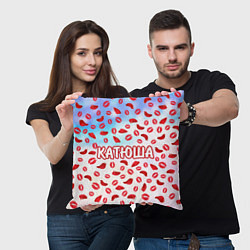 Подушка квадратная Катюша с любовью, цвет: 3D-принт — фото 2