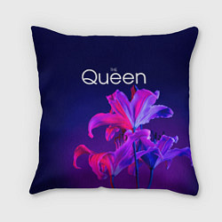 Подушка квадратная The Queen Королева и цветы, цвет: 3D-принт